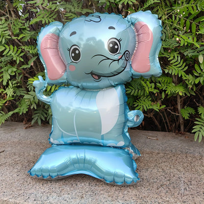 3/2 Stück Dschungel-Tier-Folienballons mit Ständer – Koala-Elefant-Fuchs für Geburtstag, Hochzeit, Karneval, Themendekorationen.