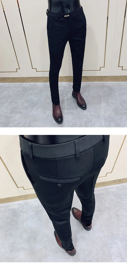 Men Suit Pants Dress Pantalone Hombre Stretch Slim Formal Trousers Calça Masculina Solid Color Casual Pants Fashion Men Clothing