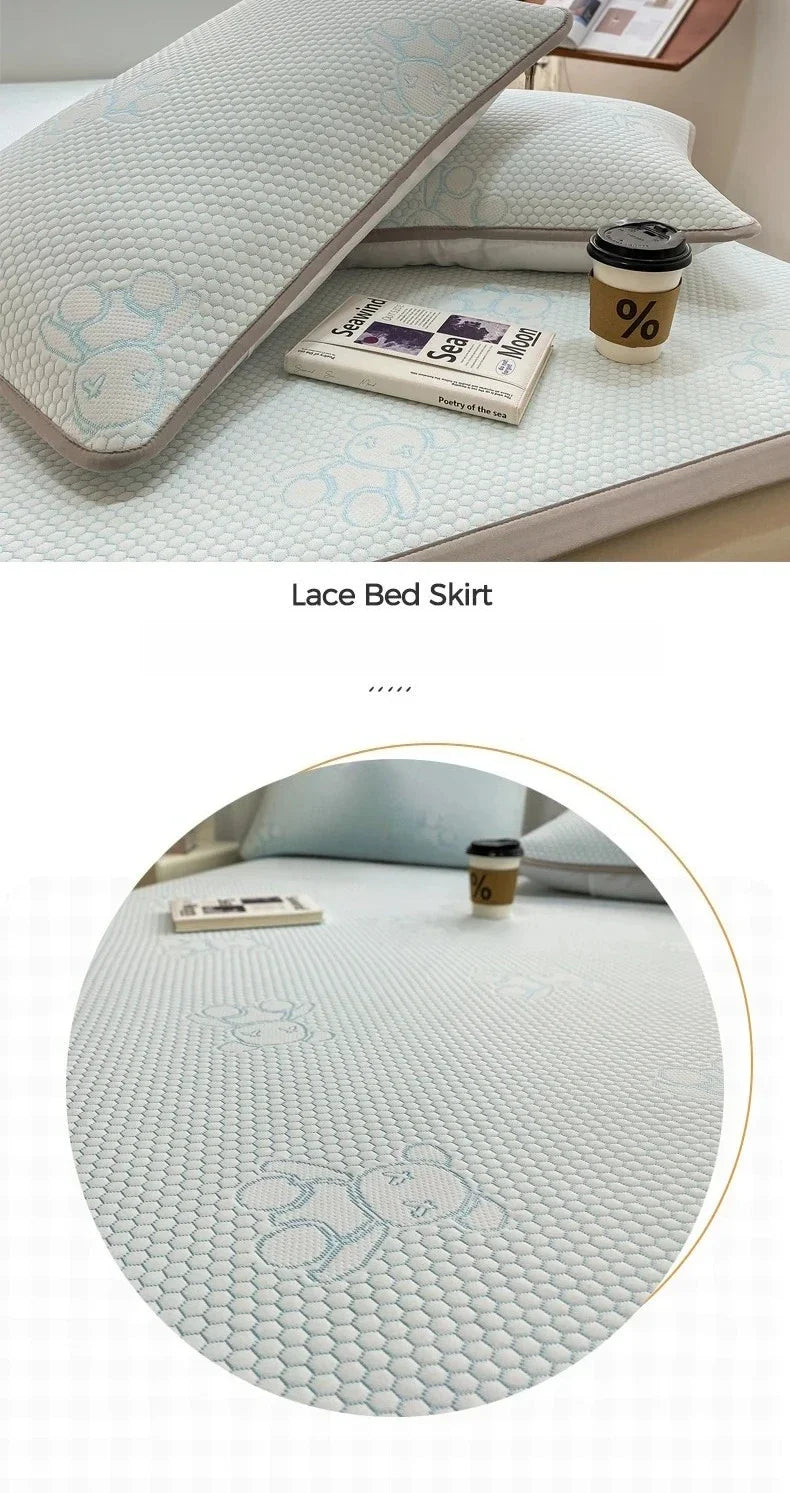 Summer Cooling Quilted Mattress Protector Cover Thickened Breathable Mattress Topper for Single Double Queen King Size Bed.