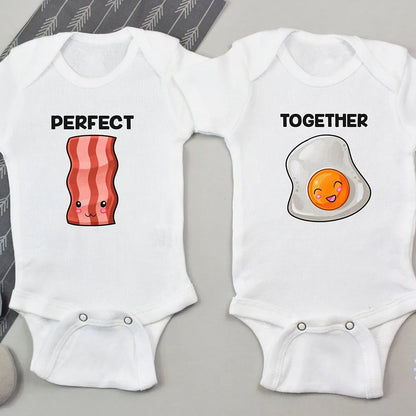 Perfect Together Twin Babykleidung Lustige Zwillings-Outfits Strampler Junge Mädchen Duschgeschenk Sommer Kurzarm-Bodys Bruder/Schwester.