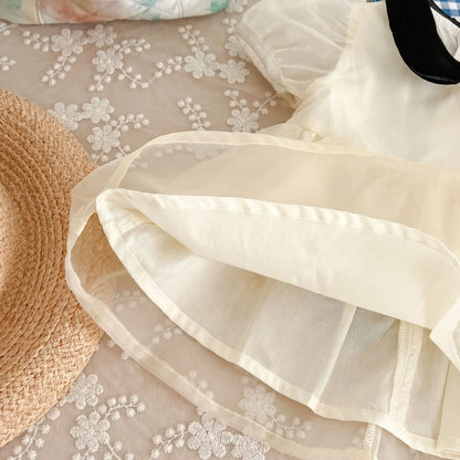 Neu im Sommer Neugeborene Baby Prinzessin süße Kleidung Sling Kleider Schleife Shorts solide Weste Body Kurzarm Kleid Kinder