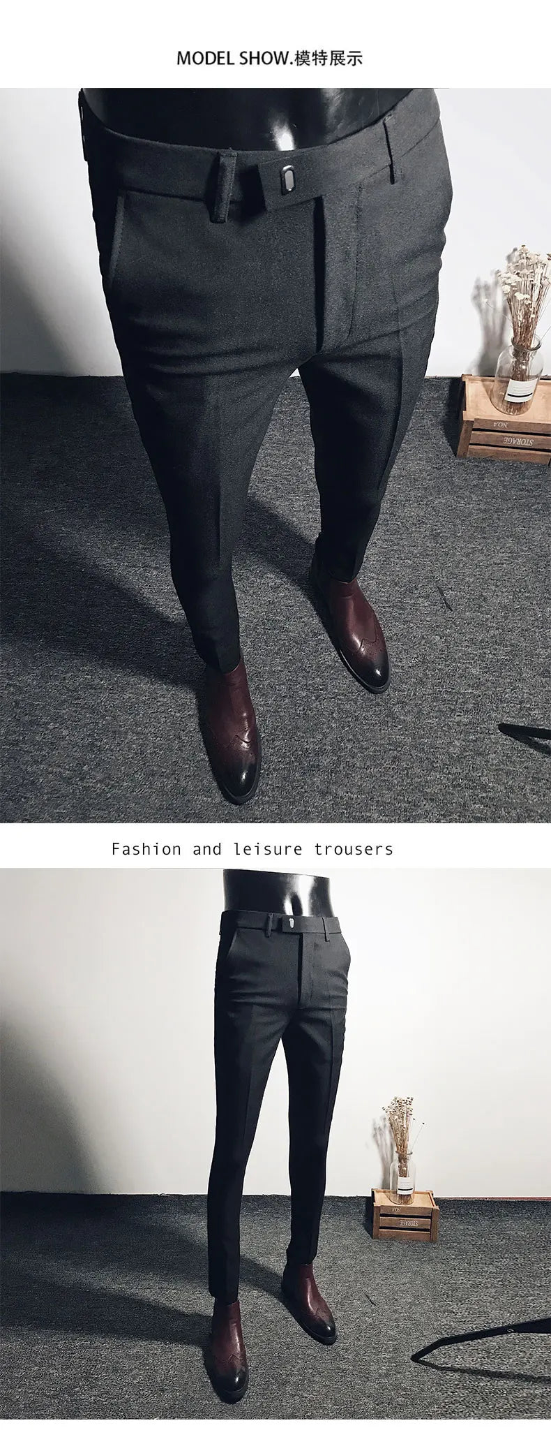 Men Suit Pants Dress Pantalone Hombre Stretch Slim Formal Trousers Calça Masculina Solid Color Casual Pants Fashion Men Clothing