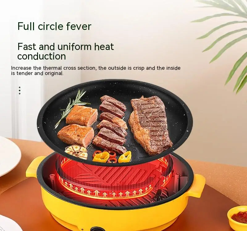 Electric Roasting Pan Household Multifunctional Barbecue Pan Electric Roasting Pan Barbecue Oven Electric Roasting Oven.