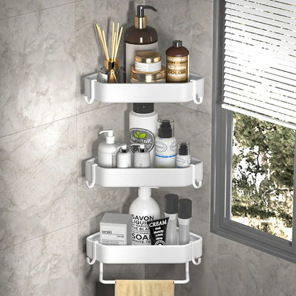 Regale aus Edelstahl für Badezimmer, Eckregal ohne Bohren, dreieckiges Aufbewahrungsregal für Küche, Badezimmer-Organizer, Badezimmer-Accessoires