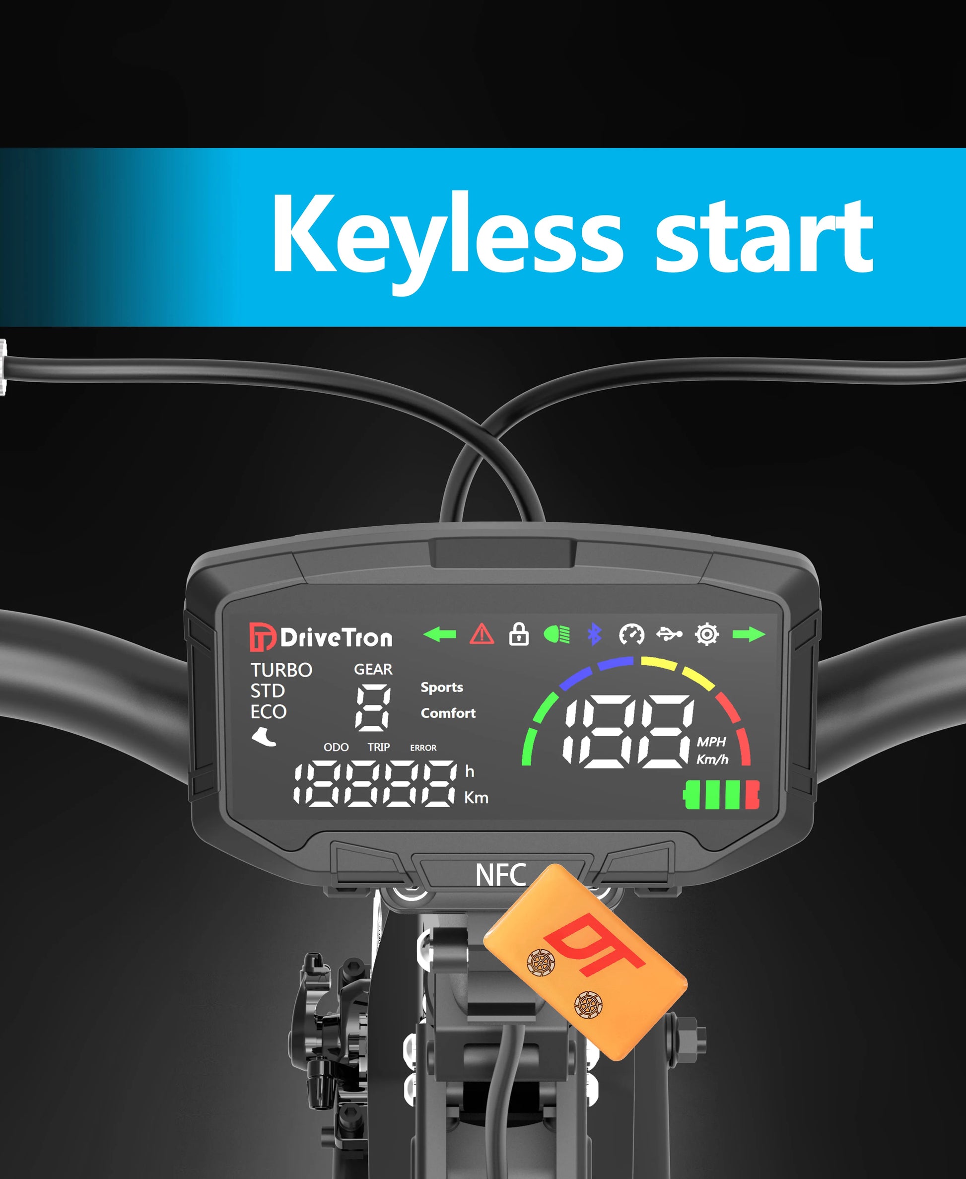 DriveTron DT10 Foldable Adult Electric Scooter, E-Scooter, 50km/h Electric Kick Scooter, 1000W Skateboards, 48V 15.6Ah Kickboard.