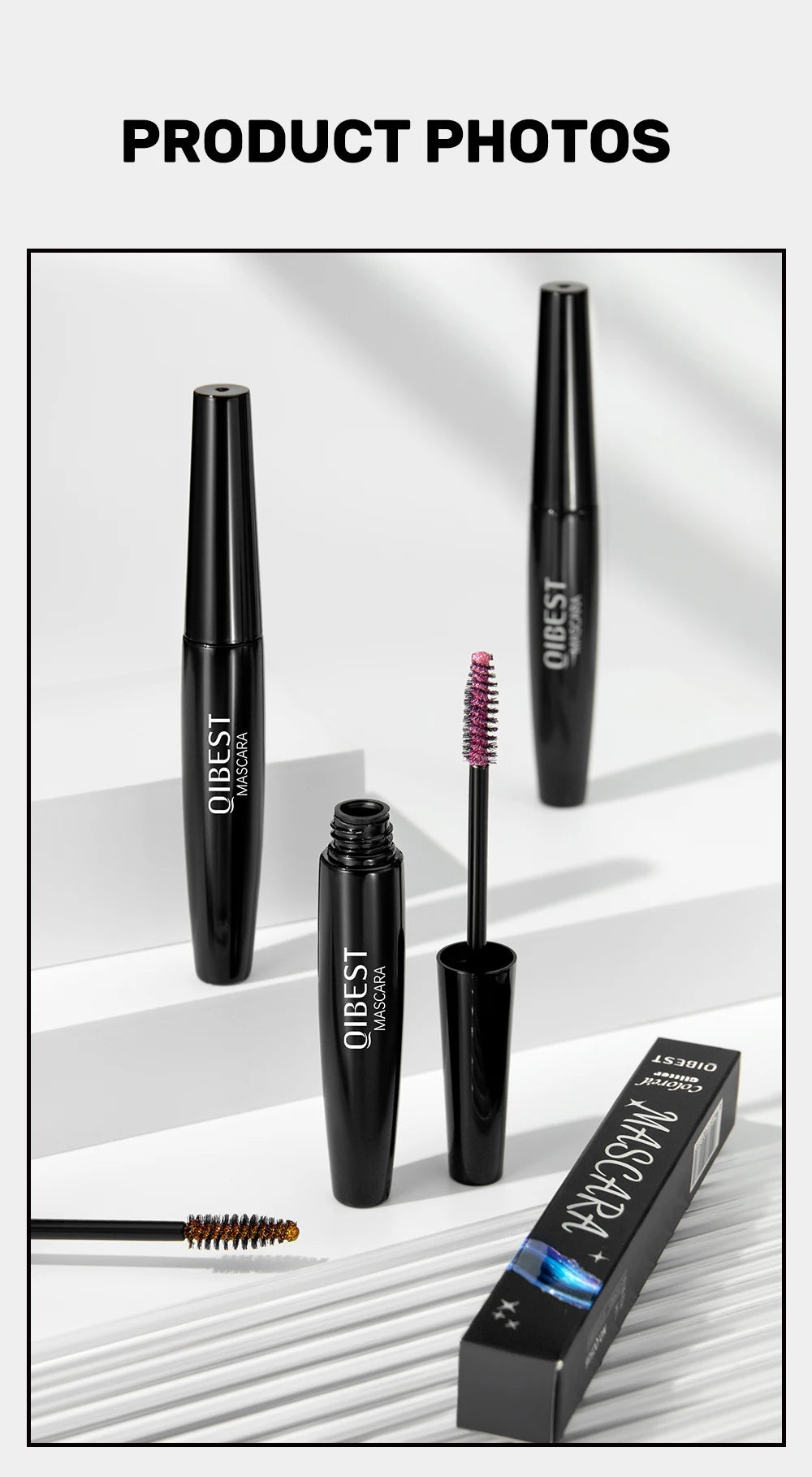 5 Colors Diamond Shimmering Mascara Long Lasting Makeup 3D Volume Eyelashes Curling Glitter Mascara Eye Lash Female Cosmetic