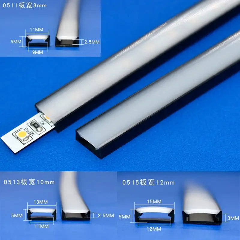 Flexible LED Silicone Neon Tube Protection Cover Transparent Matte Black Milky Silica Gel Channel Diffuser WS2812 WS2811 Strip.