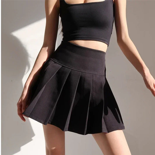 American School Y2k Style Summer Short Pleated Skirt For Women 2024 High Waist Sexy Hotsweet Mini Skirts Female.