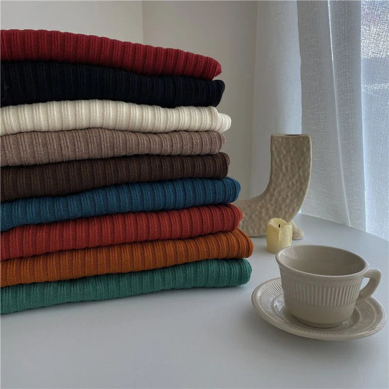 Rollkragen Gestrickte Pullover Frauen Herbst Winter Mode Lose Lange Hülse Alle Spiel Pullover Pullover Solide Büro Dame Jumper.