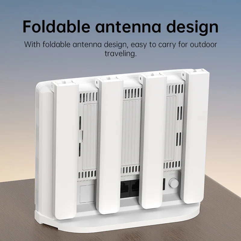 Plery 4G LTE Router 300Mbps WiFi6 Router Plug And Play 2.4G 3 RJ45 Ports 5000mAH Battery Backup For Home/Office/Travel.