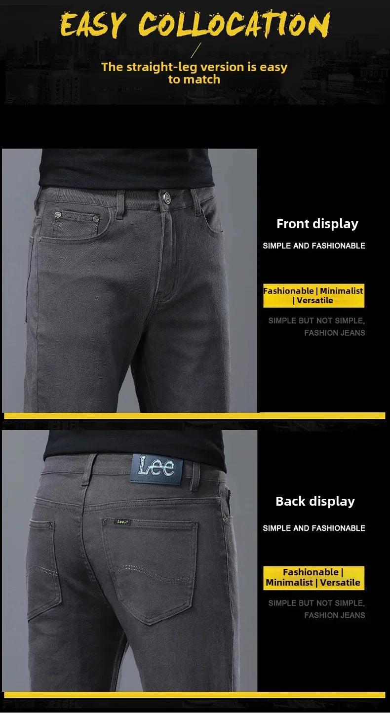 2024 herbst/Winter Neue männer Jeans Business Lose-Fit Gerade Bein Hohe Taille Baumwolle Casual Trendy hosen