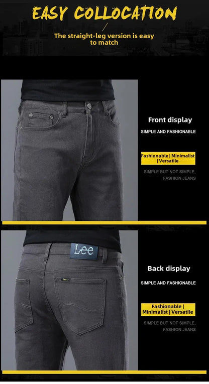 2024 herbst/Winter Neue männer Jeans Business Lose-Fit Gerade Bein Hohe Taille Baumwolle Casual Trendy hosen