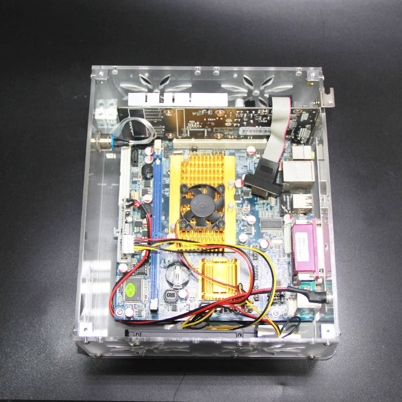 Mini itx computer case Acrylic frosted transparent chassis Personalized key cap switch design supports  Graphics network card.