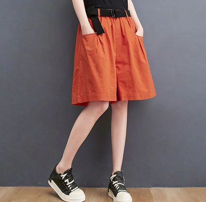 Women's Shorts Half Baggy Mid Length Wide Black Female Short Pants Loose Bermuda Knee Low Price Classic Harajuku Fashion New In.