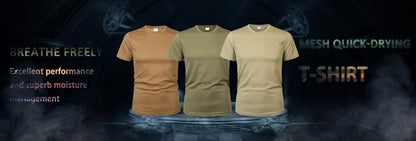 MEGE Brand Clothing Tactical Men's Tee Shirt Round Neck Solid Shirt Short Sleeve Breathable quick-drying Casual Shirt.