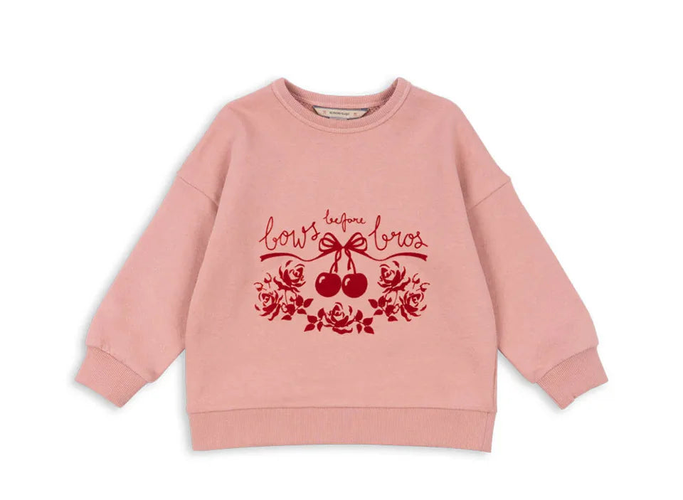 Konges Slojd AW Baby Girls Sweatshirts + Pants 2 Pcs Sets Lambswool Cherry Jackets Kids Clothes Girls Print Dresses Coats 1-9Yrs