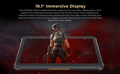 Rugged Tablet HOTWAV R10 Pro 20 (8+12)GB + 256GB, 10.1'' Display, 5MP+13MP Cameras, Android 14.0, 10800mAh Battery, Dual SIM, GPS, 4G.