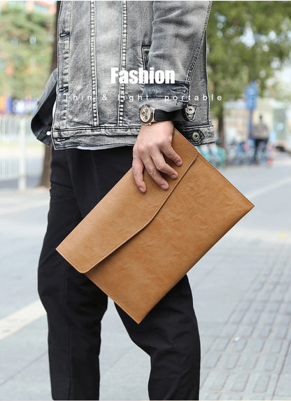 Sleeve Case for ( MacBook Mac Book iPad ) Air M1 M2 Pro 13 3 13.6 14 2 12 9 Inch Cover Bag Leather Men's Folder 2022 2021 2020