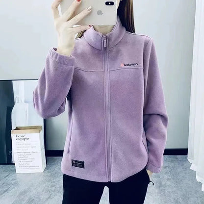 Plus Größe Herbst Winter Polar Fleece Warme Mantel Frauen Sweatshirt Outdoor Sport Casual Zipper Strickjacke Jacke Top Schlank Jugendliche