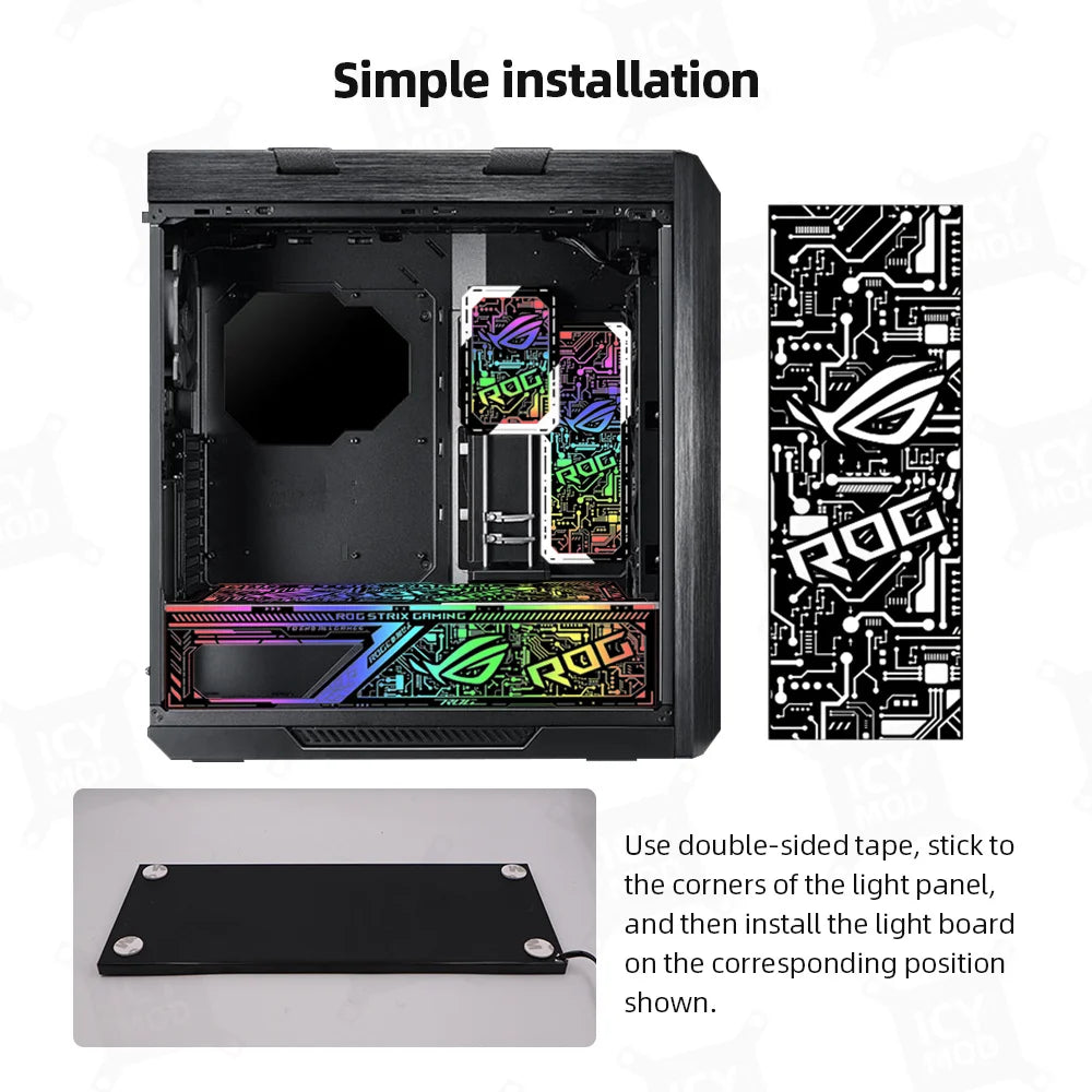 ASUS GX601 Case Lighting panel kit ARGB Laser Engraved Lighting Plate ROG Strix Helios Refit Custom PC MOD Gabinete Shroud.