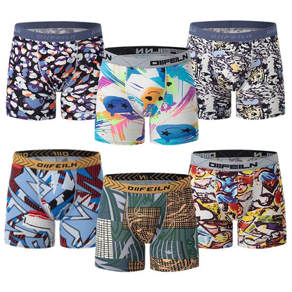 4/6Pcs Herrenmode Druck Lange Unterwäsche Jugendliche Für Erwachsene Multi-größe Bequeme Sport Boyshort Plus größe Fitness Shorts