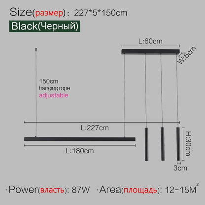 Esszimmerlampe Küchenleuchten Wort lange Restaurant Kronleuchter moderne minimalistische Bürolampen Nordic Bar Insel Kronleuchter
