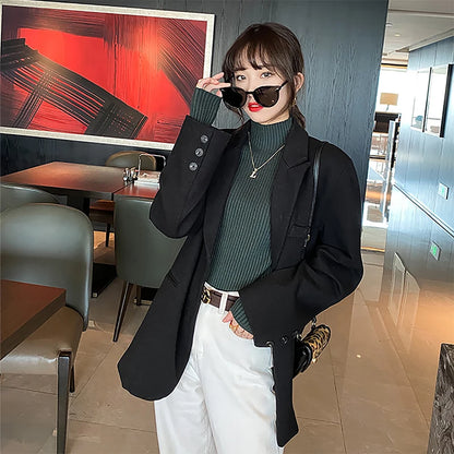 Herbst Und Winter Vielseitig Kleine Hohe Kragen Grundlegende Basis Engen Pullover Koreanische Mode Casual Langarm Top Für Frauen.