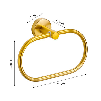Badezimmer-Hardware-Set aus gebürstetem Gold, Handtuchhalter aus Edelstahl 304, Handtuchring, Toilettenpapierhalter, Kleiderhaken, Badezimmer-Zubehör