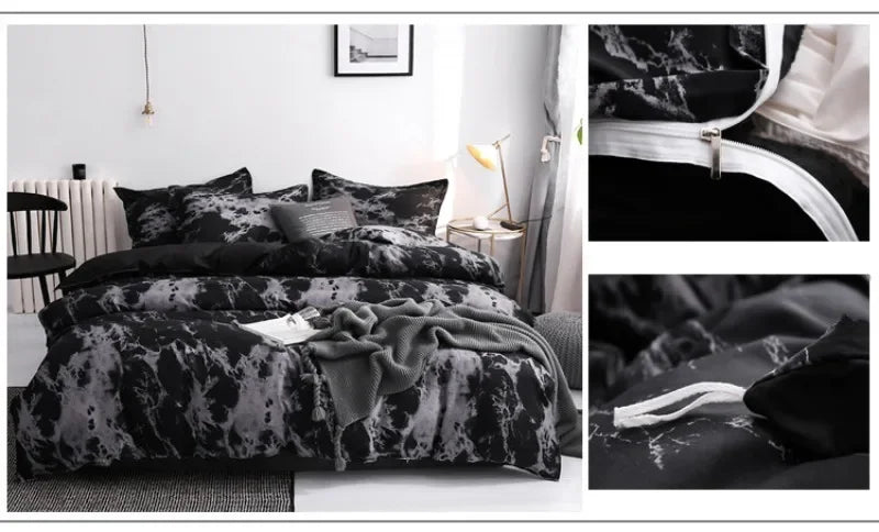 3pcs Couple Duvet Cover with Pillow Case Nordic Comforter Bedding Set Quilt Cover Queen/King Double or Single Bed.
