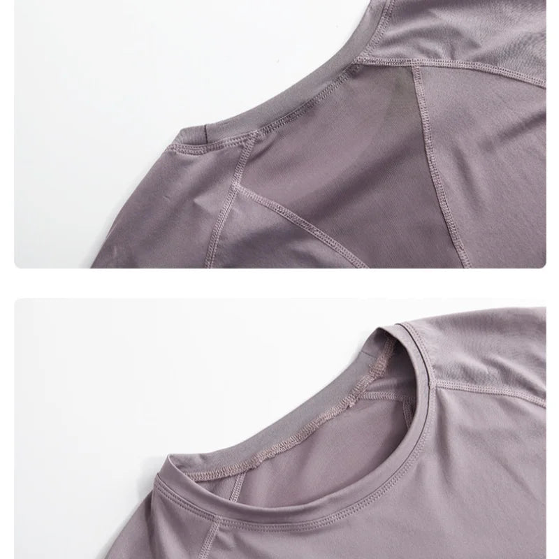 DRUR 2pcs Running Set Women Tracksuit Lightweight Loose Long Sleeve Sport Shirt Pants Sets 2 Piece Sportswear Outfit Gym Clothes.