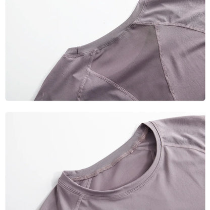 DRUR 2pcs Running Set Women Tracksuit Lightweight Loose Long Sleeve Sport Shirt Pants Sets 2 Piece Sportswear Outfit Gym Clothes.