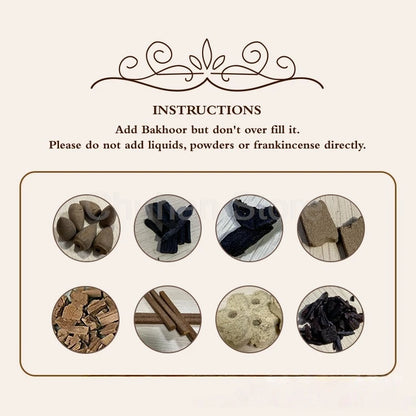 2025 New Arabic Aroma Diffuser USB Car Portable Electric Incense Burner Bakhoor Arabia Charcoal Burner Big Size Burning Space.