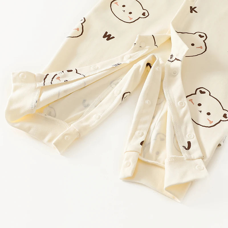 0-2Y Reine Baumwolle Langarm Neugeborenen Baby Strampler Haut-freundliche Einteilige Windel Overall Unterwäsche Infant Cartoon Homewear.