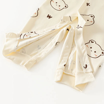 0-2Y Reine Baumwolle Langarm Neugeborenen Baby Strampler Haut-freundliche Einteilige Windel Overall Unterwäsche Infant Cartoon Homewear.
