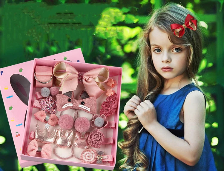 Cute Hair Clip Set,Cute Bow Hair Clips Floral Hair Side Clips Elastic Hair Rings Fashionable Women's Hair Accessories.