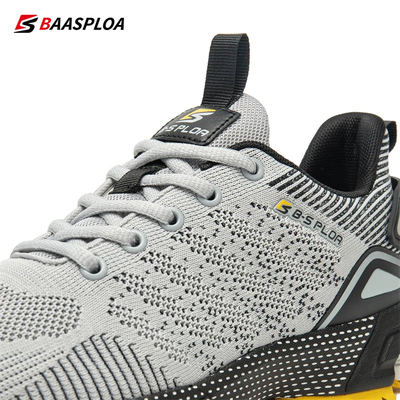 Baasploa Men Running Shoes Lightweight Sport Shoes for Men Mesh Breathable Casual Sneakers Non-Slip Outdoor New Arrival.