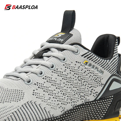 Baasploa Men Running Shoes Lightweight Sport Shoes for Men Mesh Breathable Casual Sneakers Non-Slip Outdoor New Arrival.