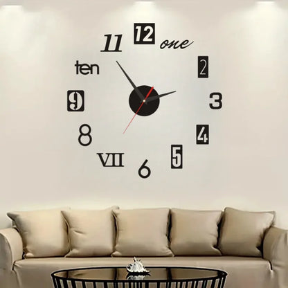 2D/3D Große Römische Ziffer Acryl Spiegel Wanduhr Aufkleber Mode DIY Quarz Uhren Uhr Hause Dekoration Wohnzimmer Aufkleber