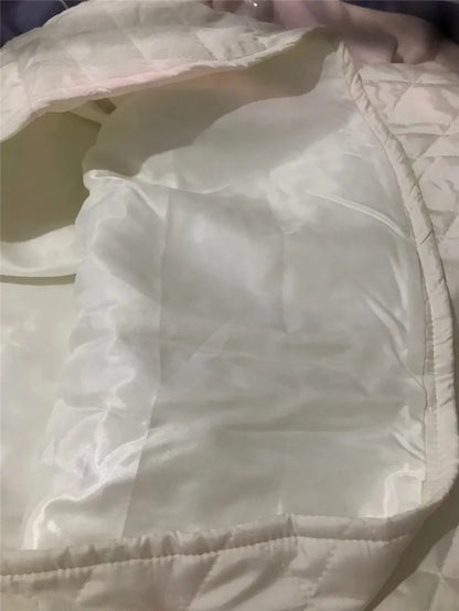 Autumn Winter Cotton Quilted Skirt Warm Womens A-line Faldas Vintage Thicken High Waist Saias Korean Fashion Knee-length Skirts.