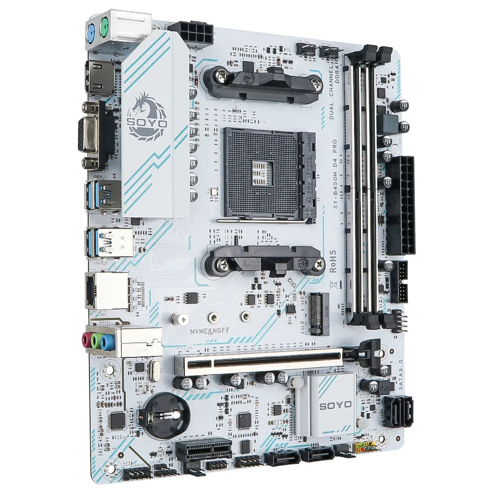 SOYO AMD B450M Game Motherboard DDR4 Memory AM4 Mainboard M.2 NVME Desktop Computer components Supports CPU AMD AM4 Ryzen1-5th.