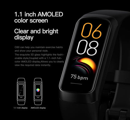 LIGE Amoled Smart Watch Smartwatch Band Women Heart Rate Blood Waterproof Connected Smart Bracelet Sport Fitness Tracker  Watch.
