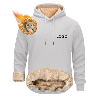 Customized Fleece Liner Hoodies Men Fashion Autumn and Winter Long Sleeve Personality Printed Sweatshirts Hoody Thick Pullovers.