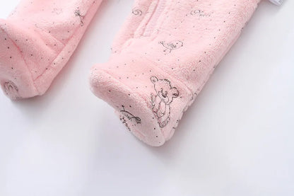 AYNIGIELL 0-12M Cartoon Neugeborenen Body Warme RompersSoft Neugeborenen Baby Kleidung Flanell Herbst Winter Baby Jungen Mädchen Overall.
