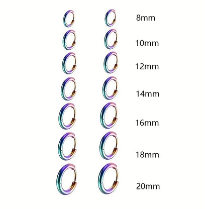 7Pairs/Kit Stainless Steel Huggies Hoop Earrings Multiple Sizes Unisex Sexy Ear Cartilage Piercing Jewelry Wholesale.
