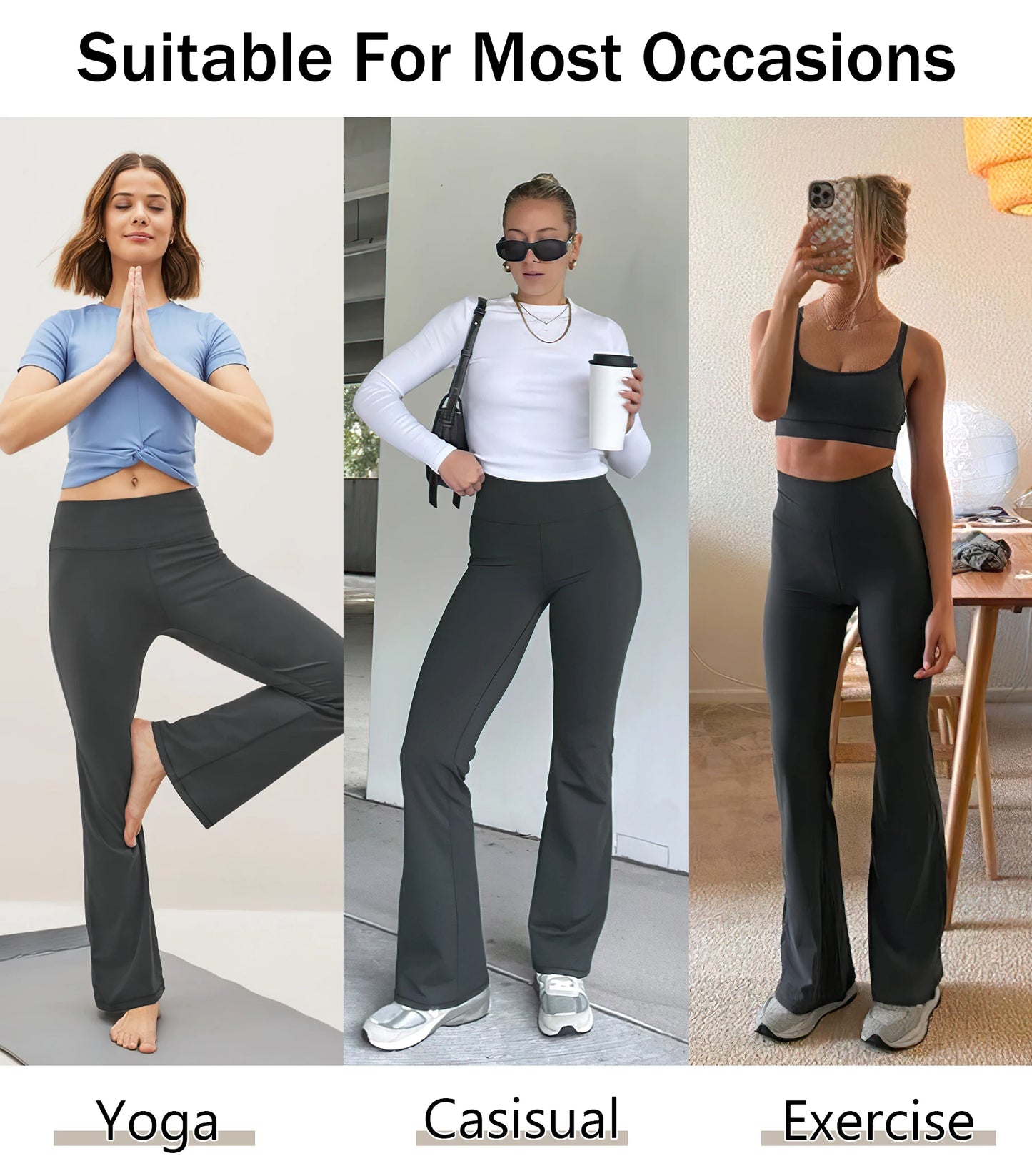 Damen-Leggings mit ausgestellten Taschen, weiche Yoga-Hose im Cargo-Stil, hohe Taille, schmale Hose, Fitness- und Bodybuilding-Sportbekleidung.