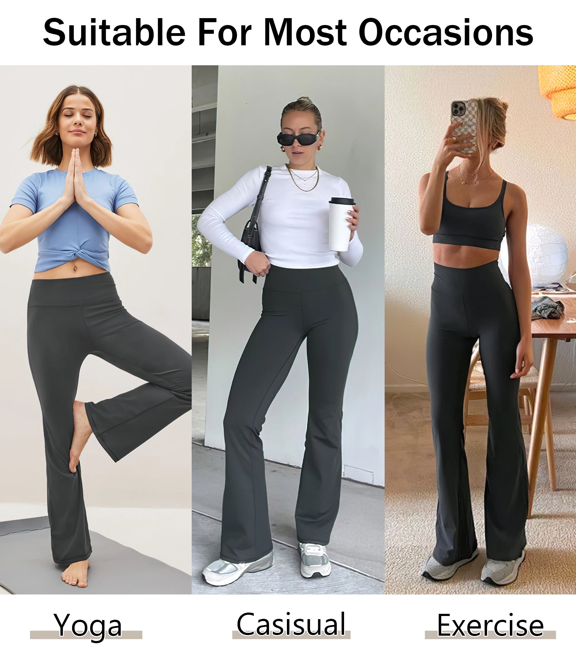 Damen-Leggings mit ausgestellten Taschen, weiche Yoga-Hose im Cargo-Stil, hohe Taille, schmale Hose, Fitness- und Bodybuilding-Sportbekleidung.
