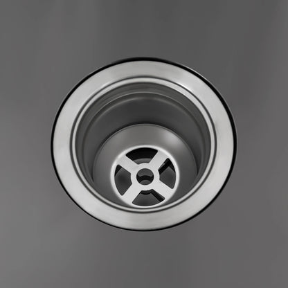 Schwarze Küchenspüle aus Edelstahl, integriertes Spülbecken mit Seifenspender und Abtropfbrett, Küchenspüle mit 1 Becken, 50 x 45 x 20 cm