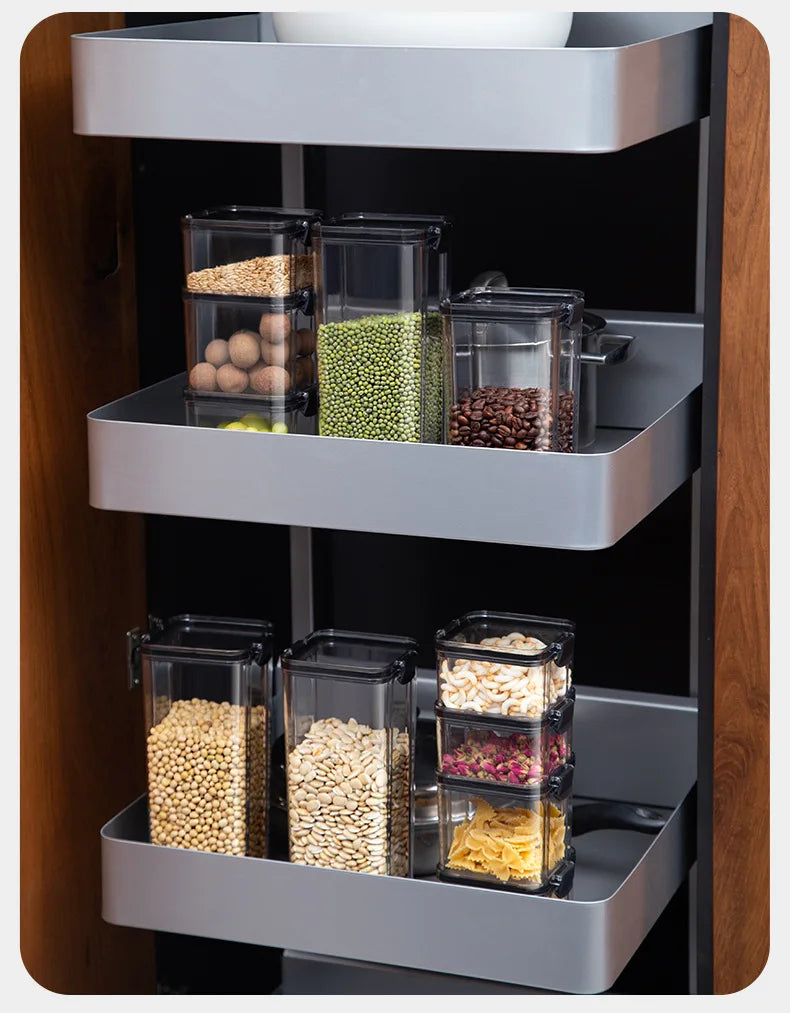 Transparent Food Storage Containers Kitchen Storage Airtight Cans Plastic Storage Boxes Stackable Food Storage Boxes.