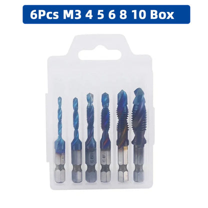SIQICNC Schaft Titanbeschichtetes HSS-Schraubgewinde Metrisches Gewindebohrer Bohrer Schraubenmaschine Compound Tap M3 M4 M5 M6 M8 M10 Handwerkzeuge