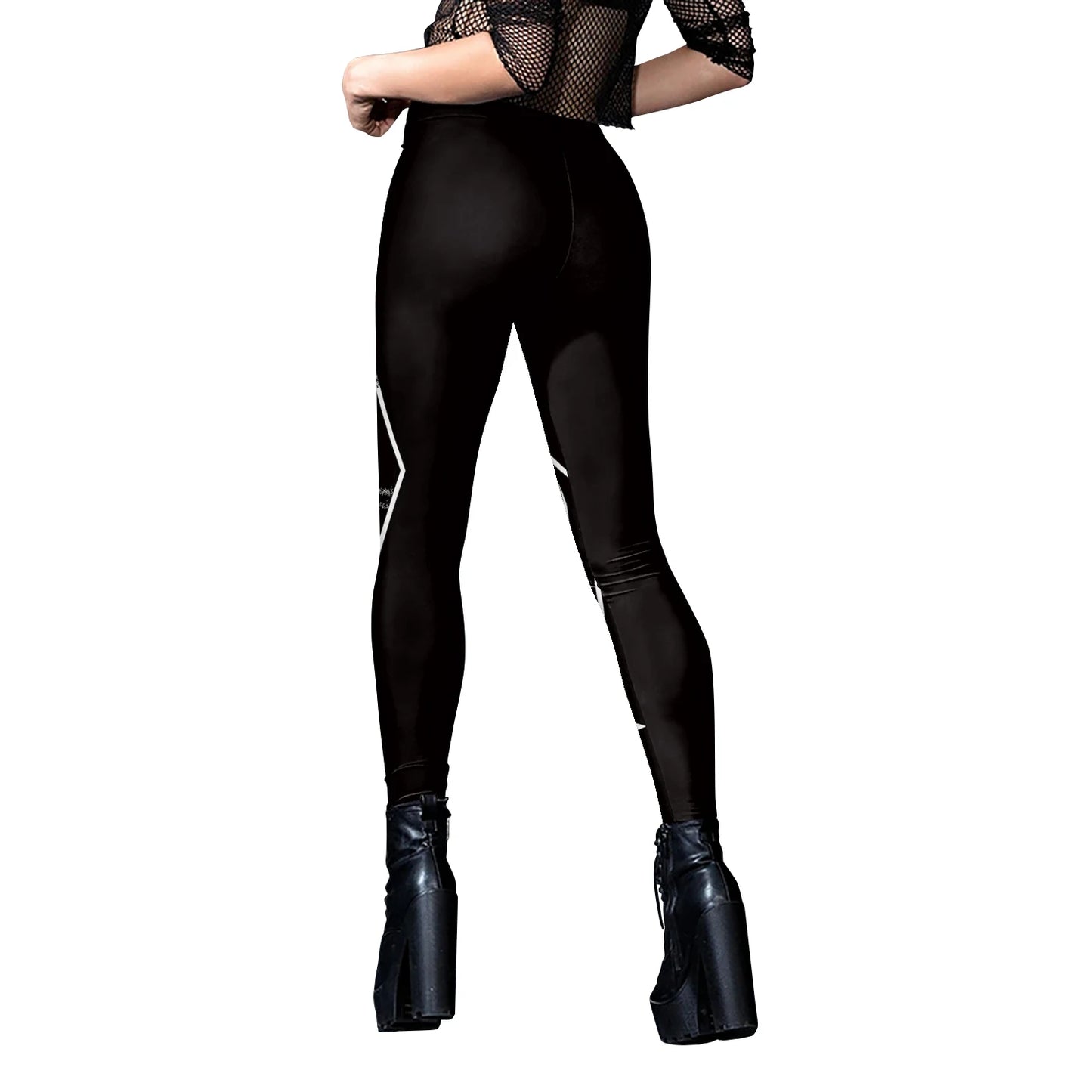 [You're My Secret] Sexy Women's Black Ouija Punk Rock Gothic Leggings For Women Push Up Fitness Legging Stretch Printed Leggins.